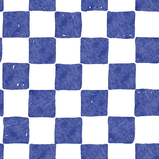 Kissen Watercolor Blue Checker