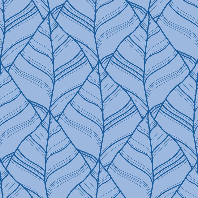 Kissen Streifenliebe Blätter 2 Blau