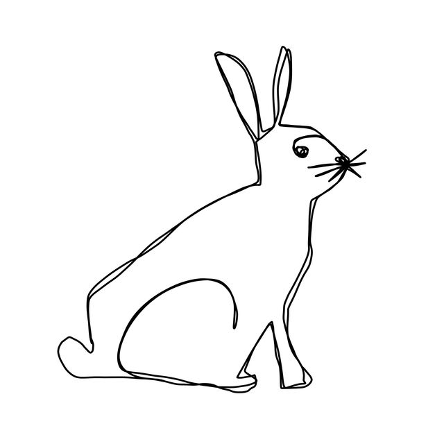 Tischset One Line Bunny