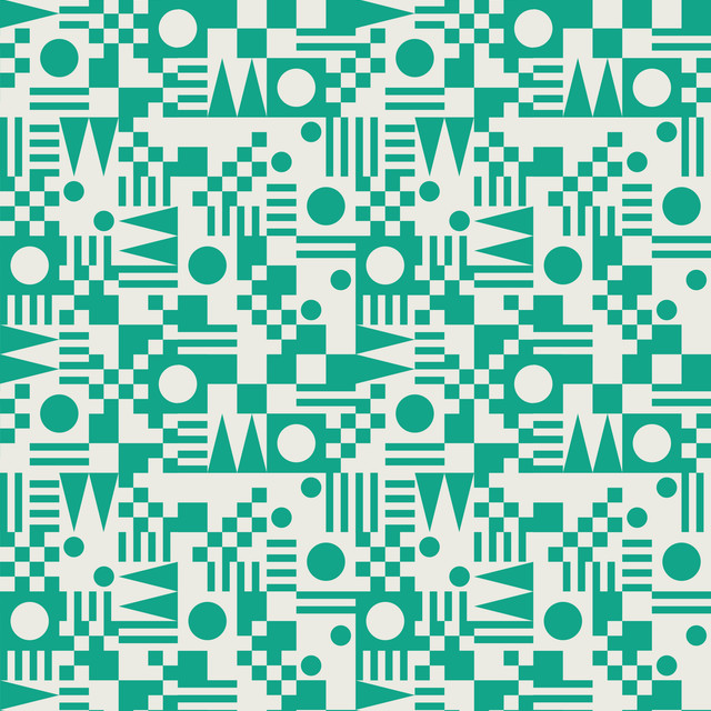 Textilposter Squares & Dots grün