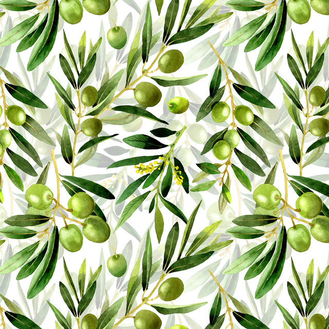Kissen Oliven Zweige und Früchte