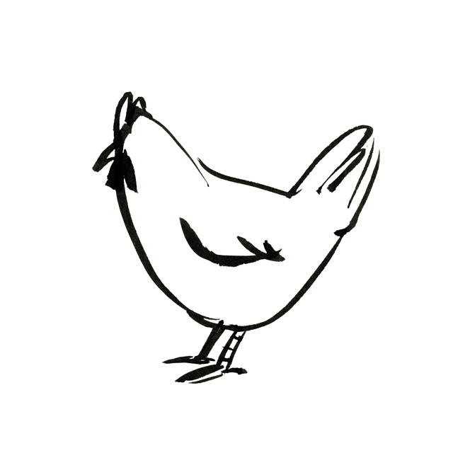 Kissen Huhn Berta Weiß