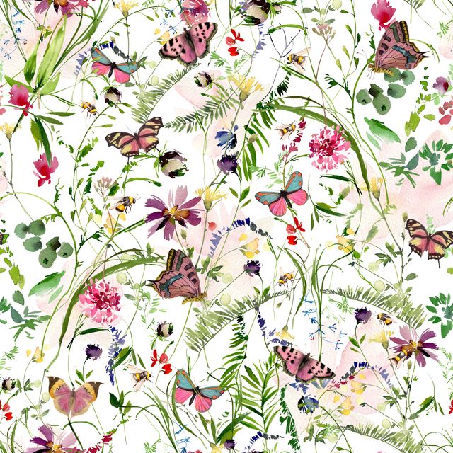 Textilposter Kunterbunte Wildblumen Wiese