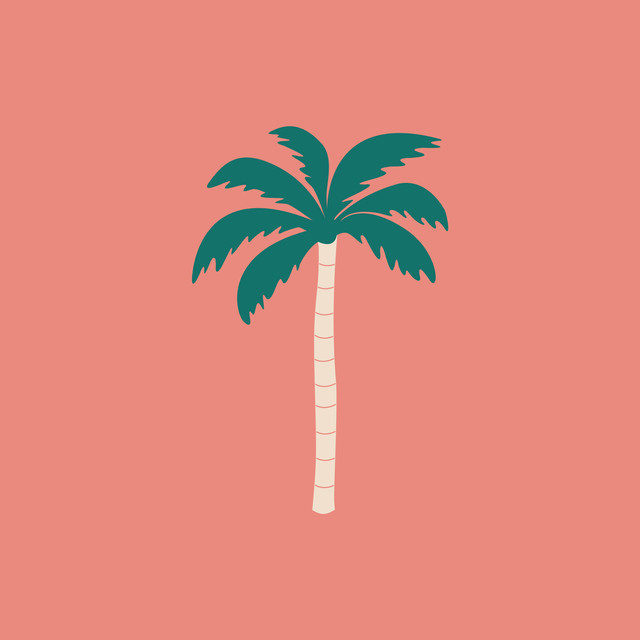 Textilposter Summer Palmtree Coral