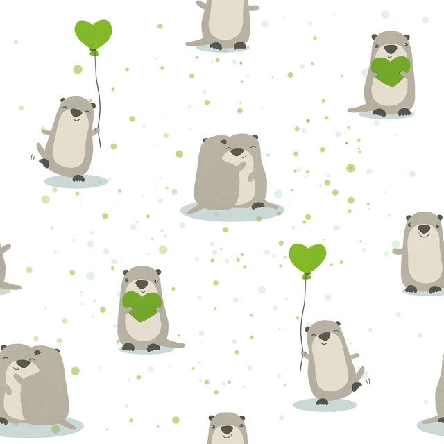 Kissen Otter mit Herz