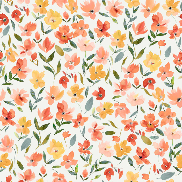 Textilposter Spring Fresh Flowers Orange