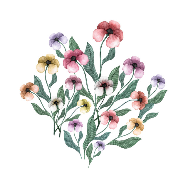 Textilposter Wilde Sommerblumen Pastell