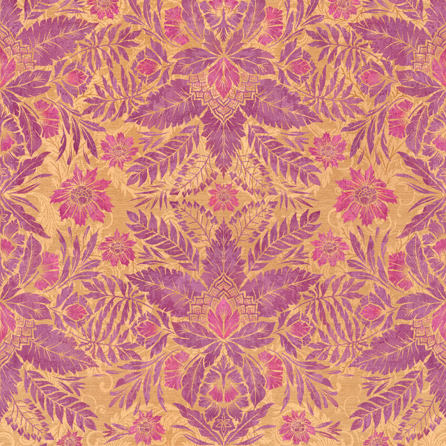 Kissen Golden Pink Florals Damask