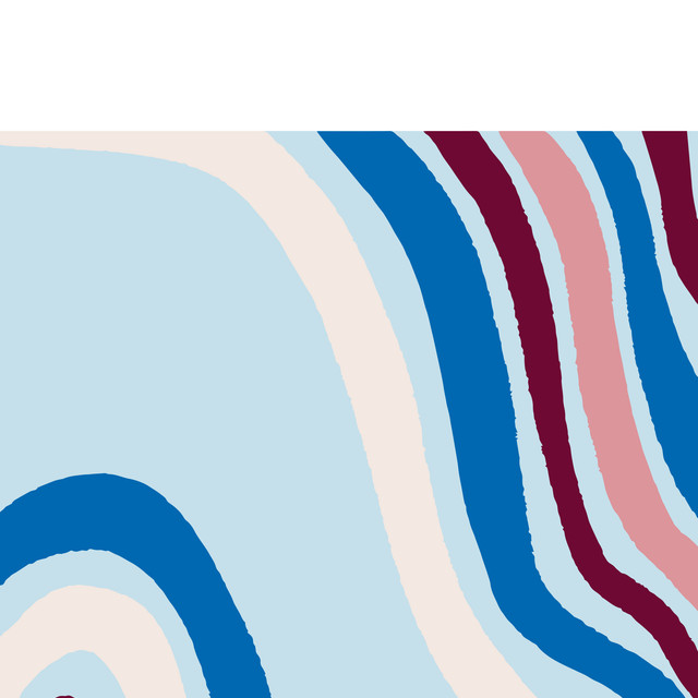 Kissen Organic Stripes blau rot