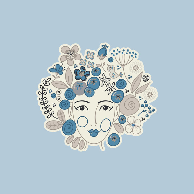 Textilposter Lost Garden blau