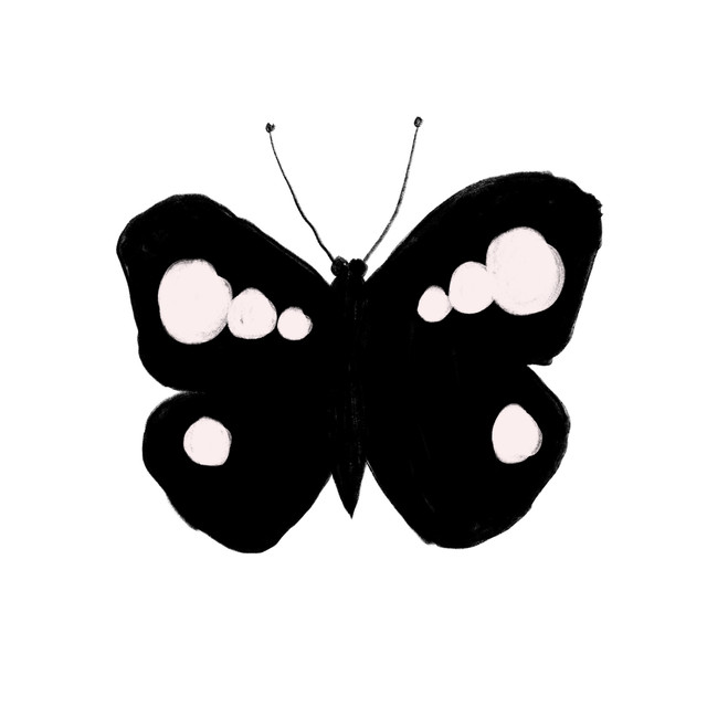 Textilposter Schmetterling Weiß
