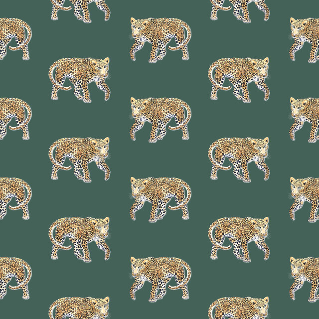 Tischset Wild Animals Leopard Green