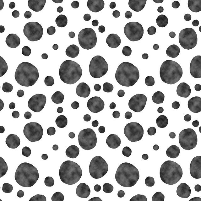 Kissen Aquarell Punkte Schwarz Weiß