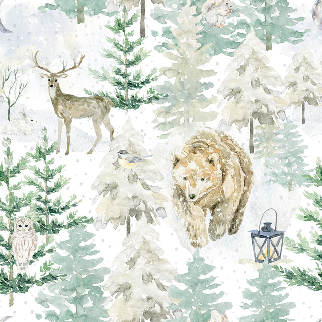 Kissen Tiere im Winterwald