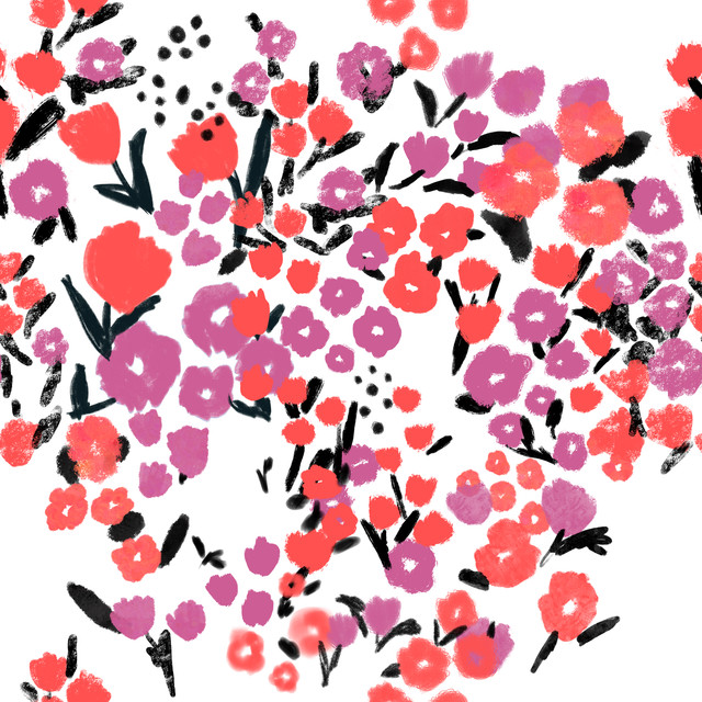 Kissen Peony and Coral Flowers