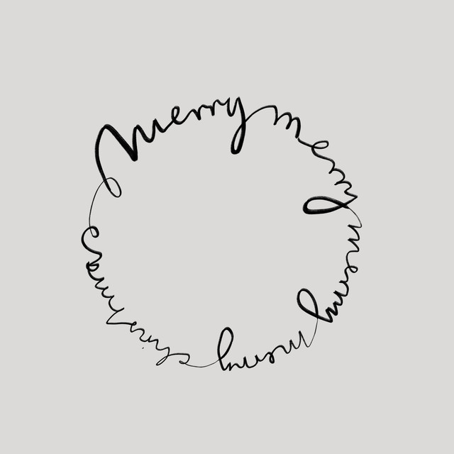 Tischset Merry Christmas Kreis GRAU