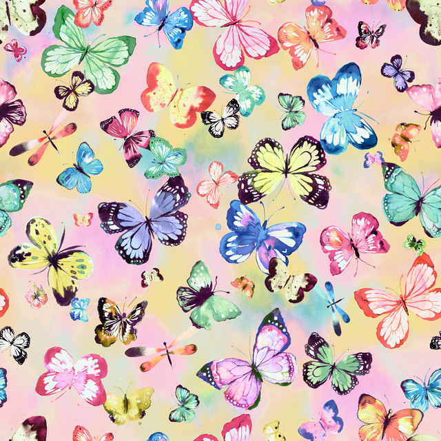 Meterware Butterflies Summer Candy