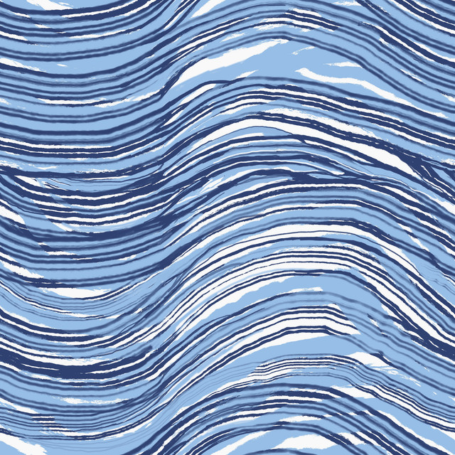Bodenkissen Abstrakte Wellen Blau