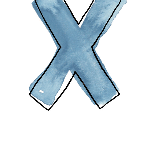 Geschirrtücher X Buchstabe Nachtblau