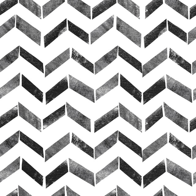 Dekovorhang Zigzag  Lines Black&White