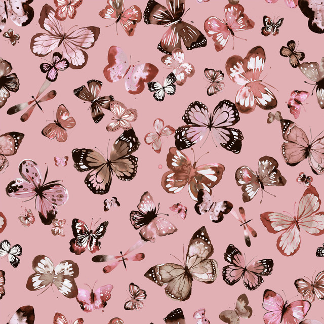 Textilposter Flying Butterflies Soft Pink