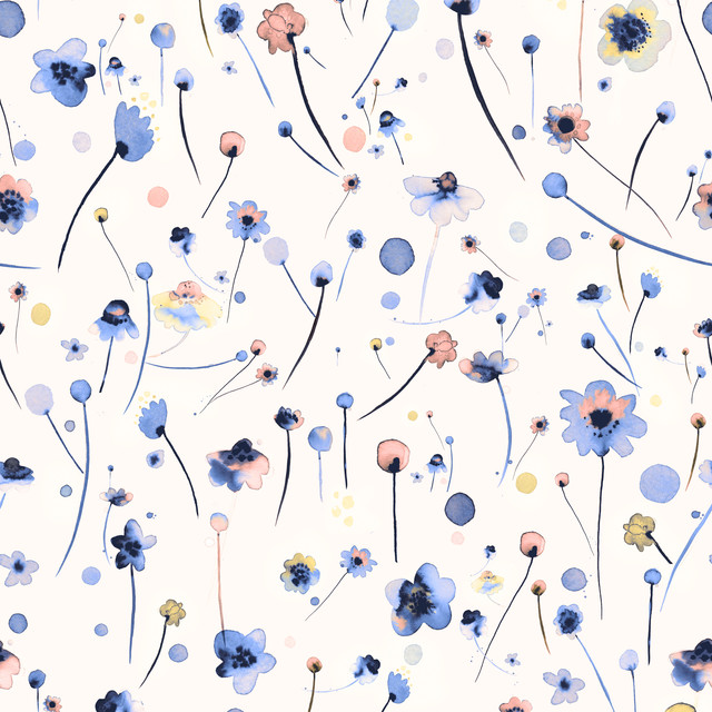 RaffrolloBlue Soft Flowers