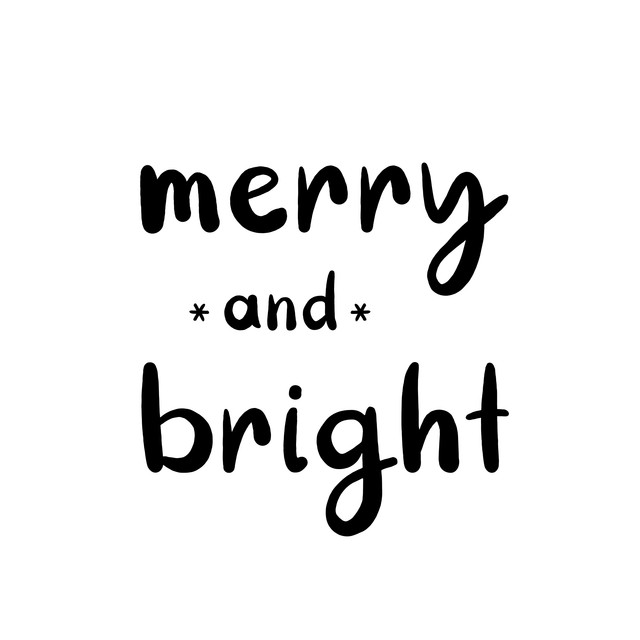 Textilposter Merry and Bright black