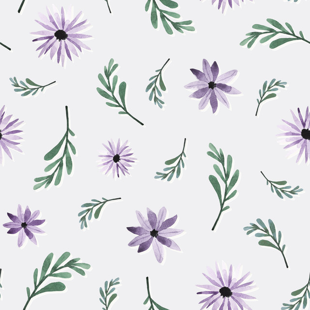Bettwäsche Watercolor Florals Lilac