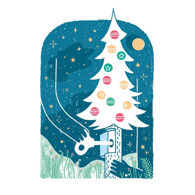 Kissen Weihnachtsbaum Bunt