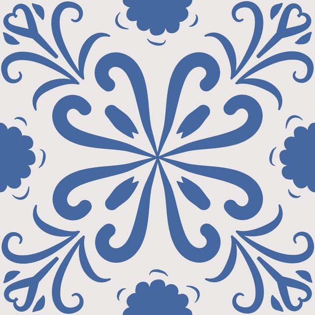 Sitzkissen Blockprint Indigo Muster 3