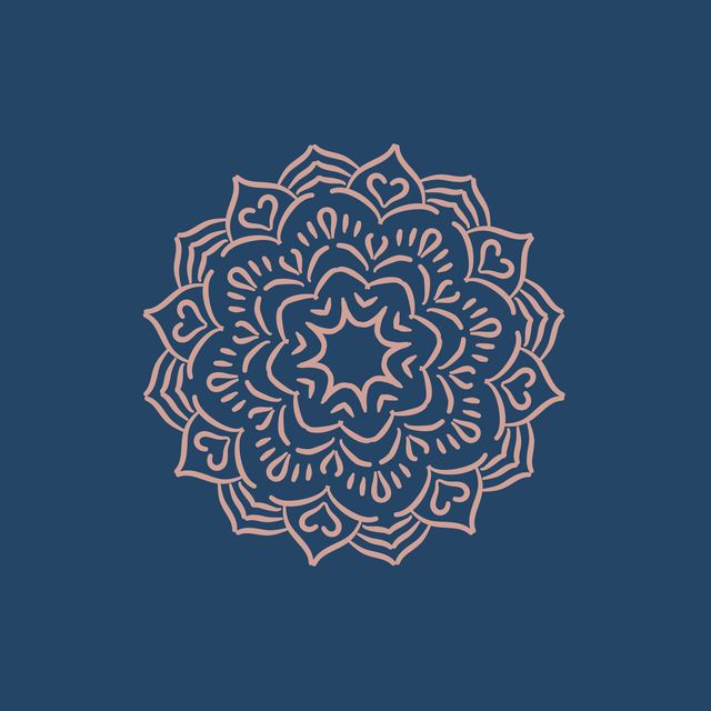Kissen Mandala3 indigo rosé