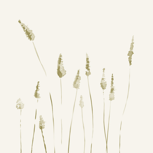 Kissen Olive Watercolor Reeds