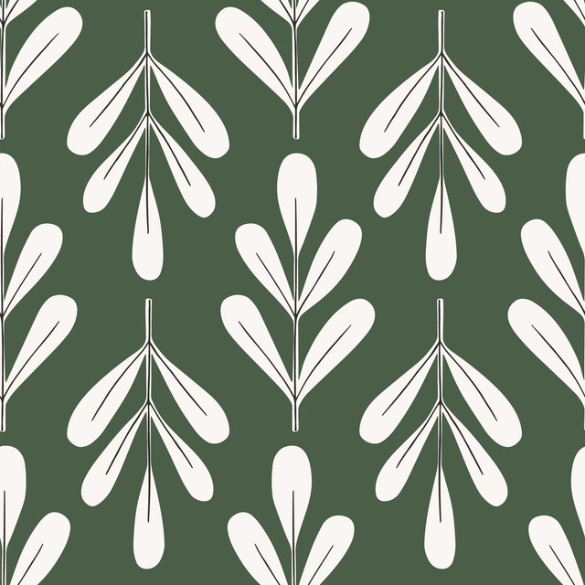 Textilposter Winter Floral beige dark green
