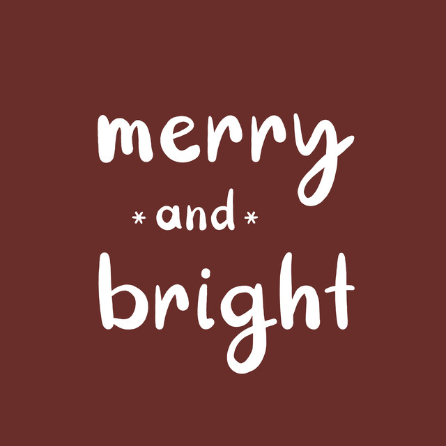Textilposter Merry And Bright brick red