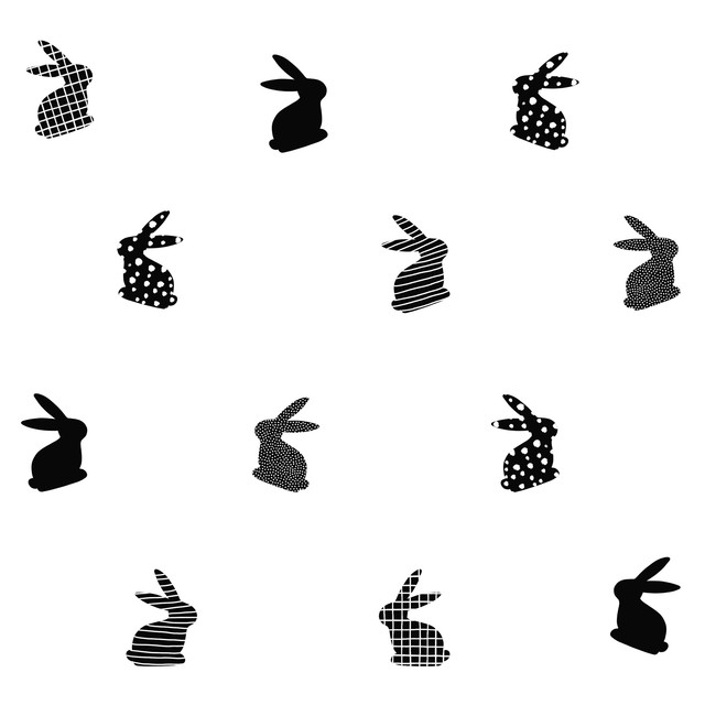 Meterware Osterhasen Black & White