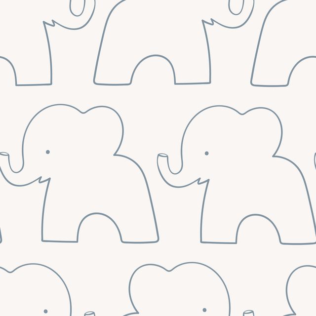 Dekovorhang Elephant Parade blau beige