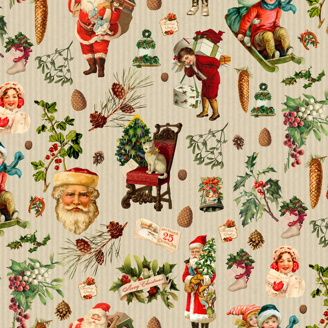 Textilposter Vintage Christmas Nostalgia