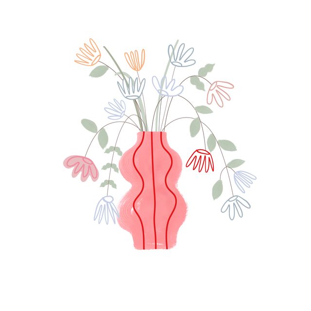 Kissen Streifen Vase