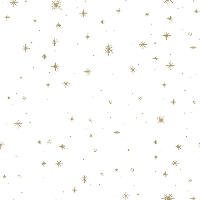 Meterware Sterne Gold Weiß