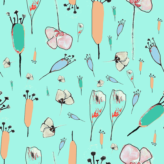 Meterware Blüten bunt