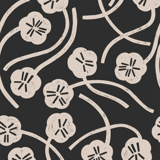 Bodenkissen Swirling Flowers anthra