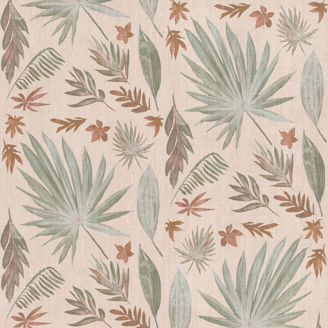 Kissen Beige Retro Tropicale Blumen