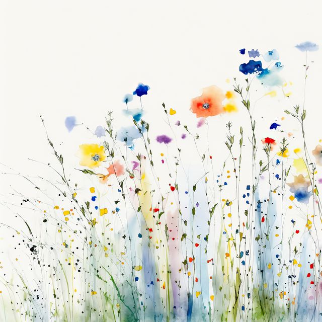 Sitzkissen Wasserfarben Wildblumenwiese 1