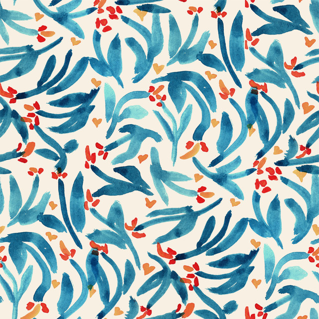 Tischset Flower Red Blue