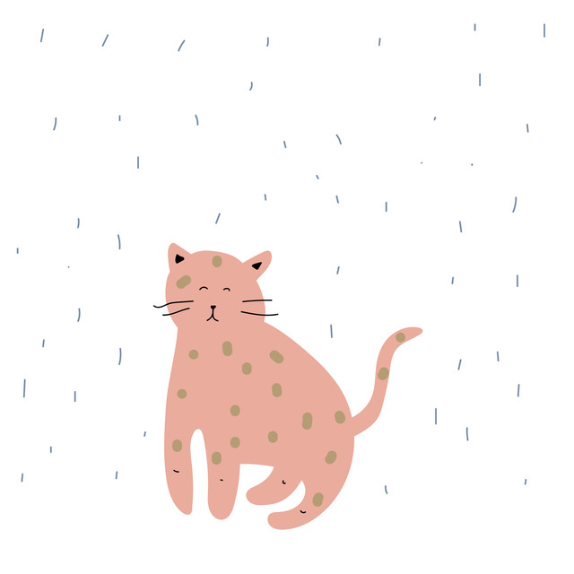 Kissen Katze Regen