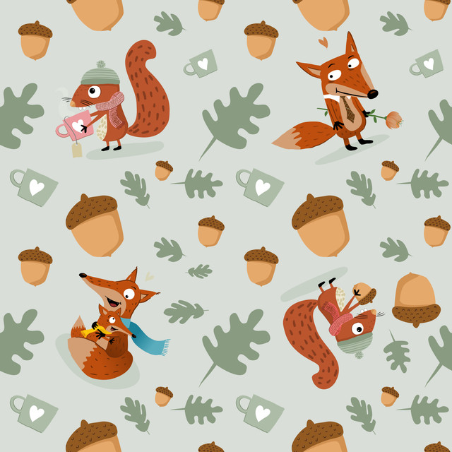 Servietten Fuchs und Eichhörnchen