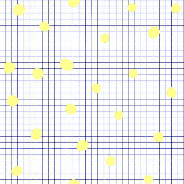 Tischset Punkte Gelb auf Blau