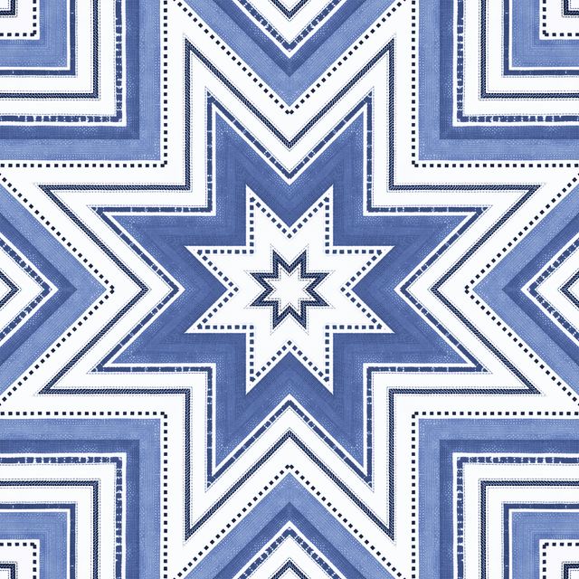 TextilposterBlue Rustic Linen Star