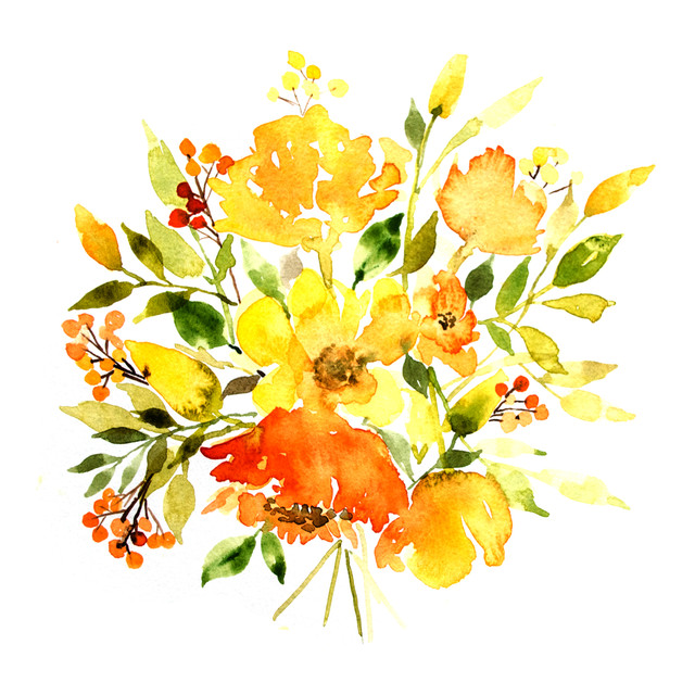 Geschirrtücher Blumenstrauß Gelb