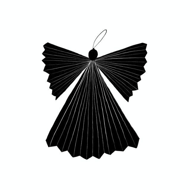 Servietten Papierengel schwarz